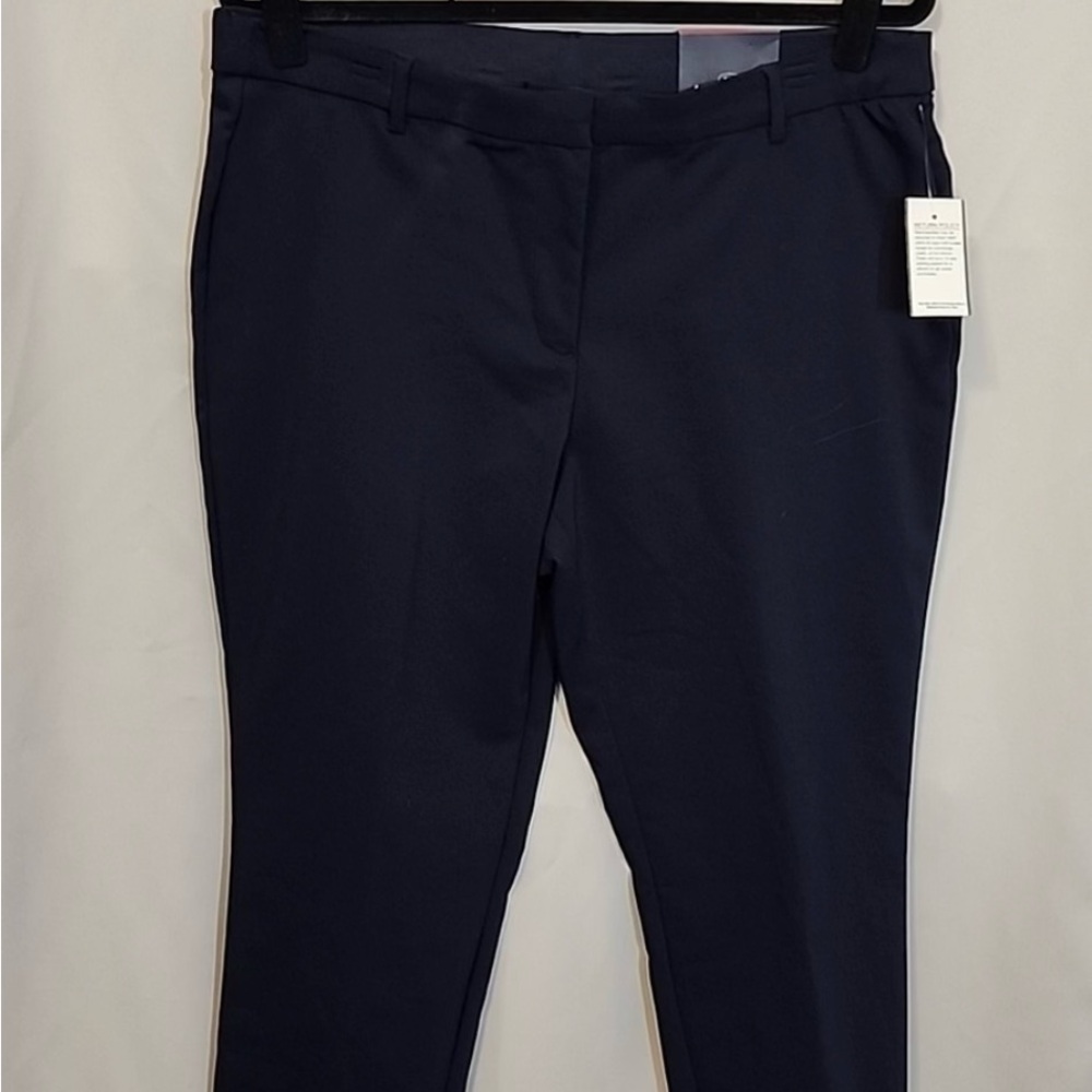 Raffaella Studio High Rise Straight Hip Ankle Pants Classic size 14 Navy Blue